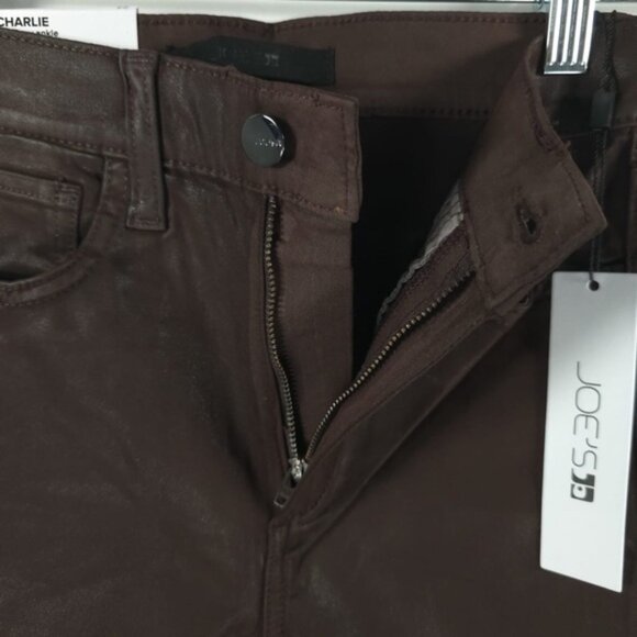 NWT‎ JOE’S THE CHARLIE High Rise Coated Skinny Ankle Brown Pants Size 24 - Picture 9 of 16